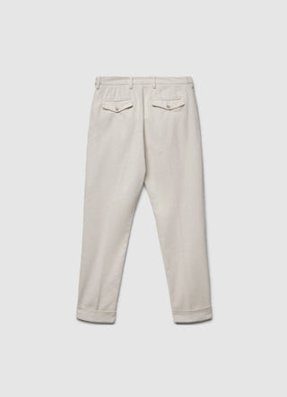 Straight corduroy trousers with pleats