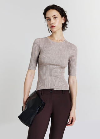 Ribbed knit T-shirt
