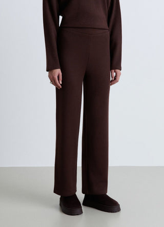 Soft solid-colour palazzo trousers