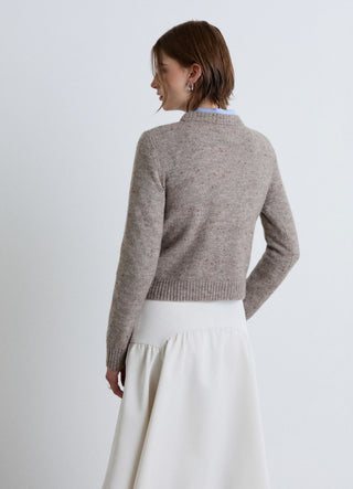 Crew neck jumper with dotted pattern