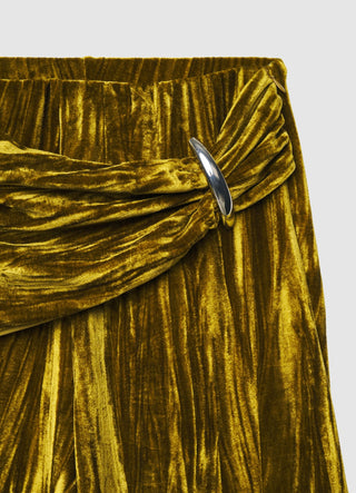 Pantalon palazzo plissé avec boucle