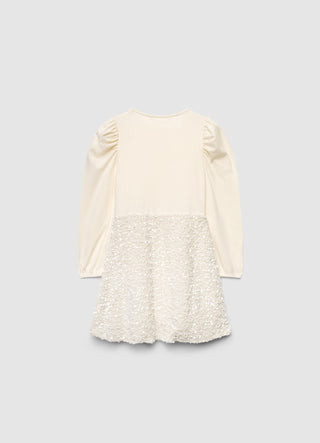 Vestito bimateriale con paillettes