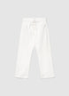Pantaloni straight a tinta unita con lacci - XS