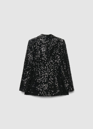 Single-breasted jacket with sequins