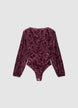 Body mit Dévoré-Blumenmuster - L