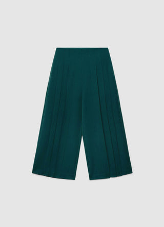 Pantaloni culotte con pieghe simmetriche