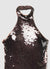 Top con paillettes e collo all'americana
