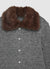 Cardigan con collo effetto pelo e bottoni gioiello