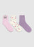 Pack of 3 socks with stars and unicorns