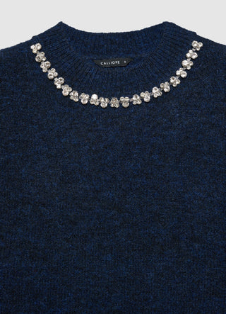 Gilet in maglia con applicazioni strass