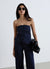 Pinstriped tailored bandeau vest with buttons