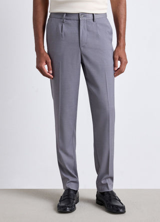 Long trousers with elastic waistband