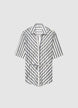 Striped shirt with drawstring - M