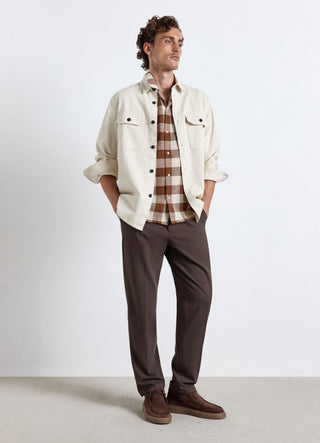 Camicia worker a tinta unita con tasche