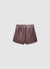 Gonna-pantalone mini effetto pelle con zip laterale