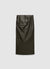 Longuette leather-effect skirt with slit