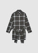 Short checked dress with belt - XXL