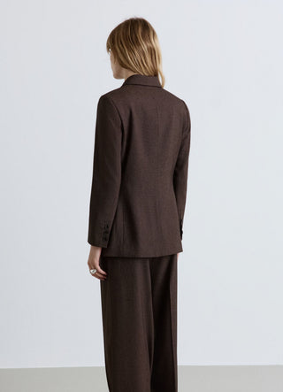 Solid-colour double-breasted jacket