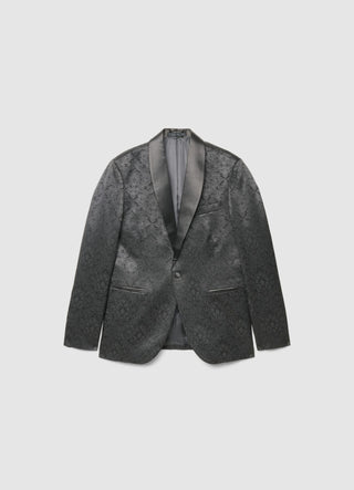 Giacca jacquard con collo a scialle
