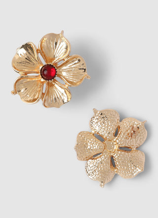 Orecchini a fiore con pietra centrale