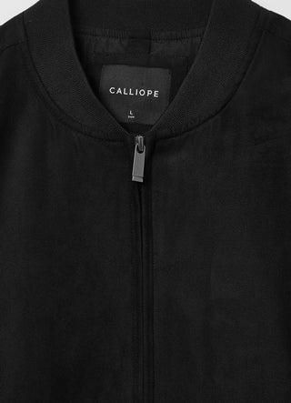 Bomber in simil camoscio con zip