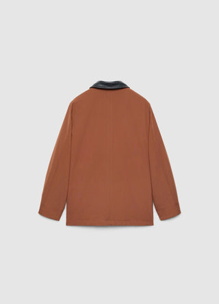 Giacca con colletto effetto pelle e tasche con patta