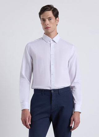 Camicia slim fit a tinta unita