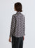 Camicia con fiocco e stampa geometrica in simil satin