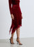 Gonna midi in ciniglia con bordo in pizzo