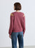 Sweatshirt with exposed shoulders and lace inserts