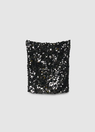 Top a fascia con paillettes e schiena scoperta