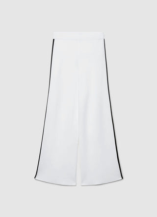 Knitted palazzo trousers with trims