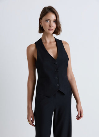 Gilet con scollo a V e bottoni