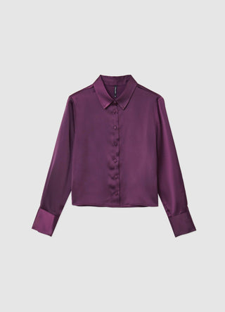 Camicia crop simil satin