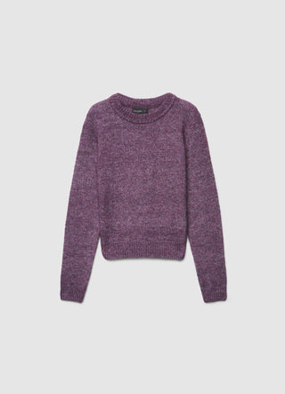 Gładki sweter z okrągłym dekoltem