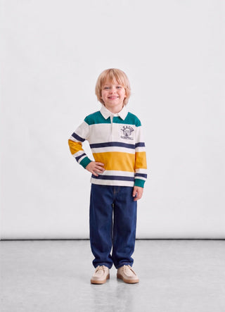 Gestreiftes T-Shirt mit Stickerei