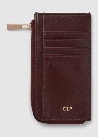 Solid colour card holder with zip