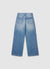 Jeans wide leg con strass laterali