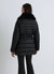 Steppjacke mit Kapuze und Gürtel