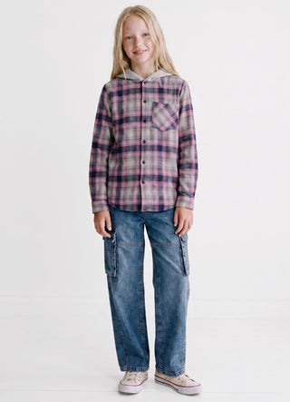Camicia con cappuccio a quadri