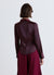 Einfarbiges Crop-Top-Hemd aus Satin-Imitat