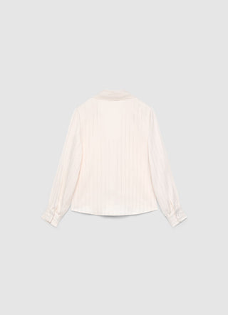 Blusa con rever sciallato a righe