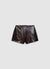Shorts in Lederoptik mit Schlangenprint