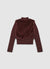Sweater with plush-effect insert and zip