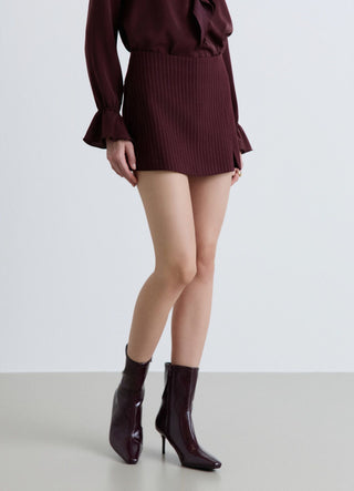 Pinstriped skort with slit