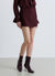 Pinstriped skort with slit
