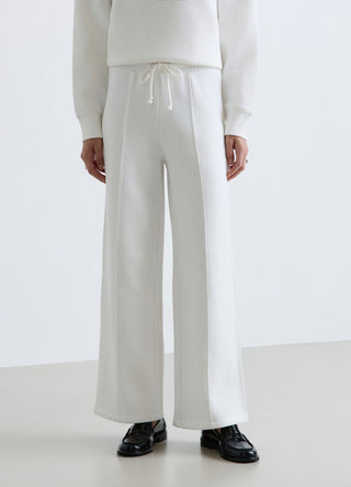 Pantaloni ginnici palazzo con coulisse effetto luccicante