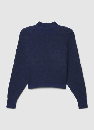 Crew neck cable knit sweater
