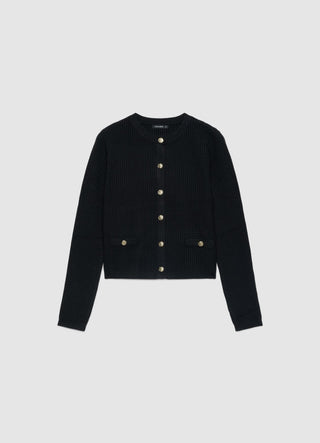 Cardigan en nid d'abeille avec boutons bijoux