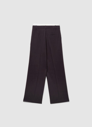 Pinstriped palazzo trousers with a boxer waist